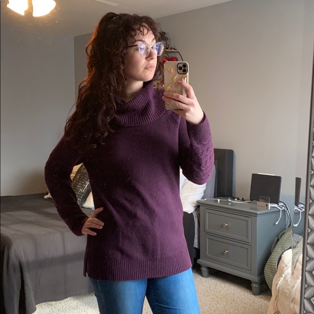 Plum Cowl Neck Sweater